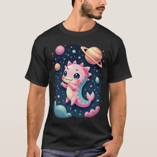 Kosmische Axolotl Galactische Ruimte Avontuur Kawa T-shirt
