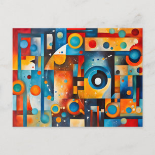 Kosmische Baancirkel Abstracte Compositie Briefkaart