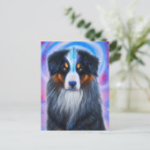 Kosmische Berner Berg Hond Briefkaart (Staand voorkant)