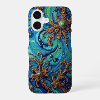 Kosmische bloei: surrealistische energiestroom iPhone 16 hoesje