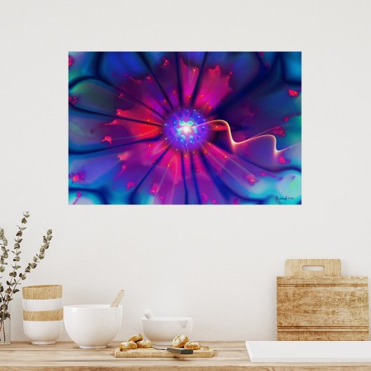 kosmische bloem poster (Keuken)