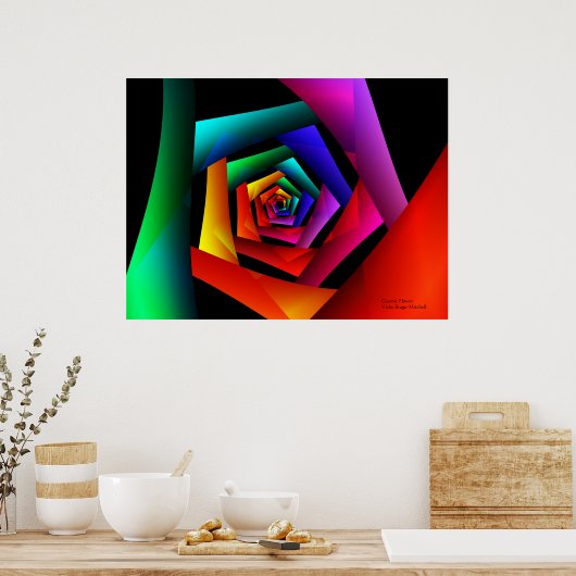 Kosmische bloemkool Moderne Abstracte kunst Poster (Keuken)