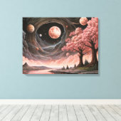 kosmische bloesem canvas afdruk (Insitu (Houten vloer))