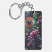 Kosmische Bloesems Acryl Sleutelhanger (Voorkant Links)