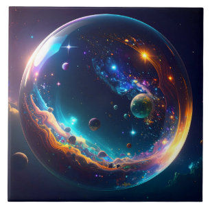 Kosmische Bubbelsterrenstelsel Fantasie Kunst Tegeltje