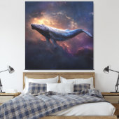 Kosmische Bultrugwal Canvas Afdruk (Insitu (Slaapkamer))
