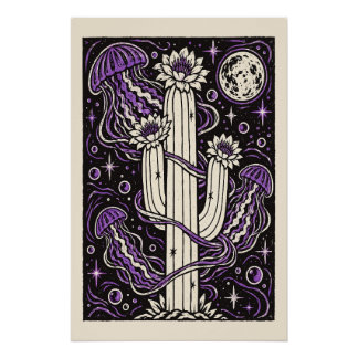 kosmische cactuskwal perfect poster