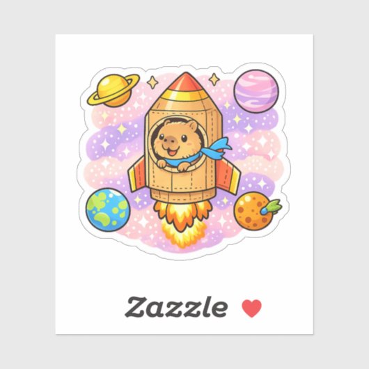 Kosmische Capybara Verkenner Sticker (Vel)
