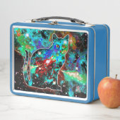 Kosmische Cat Lambda Metalen Lunchbox (In situ)