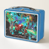 Kosmische Cat Lambda Metalen Lunchbox (Voorkant)