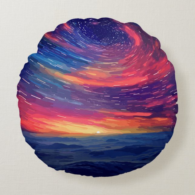 Kosmische Constellatie Rond Kussen (Voorkant)