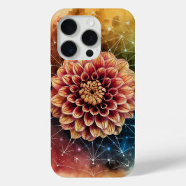 Kosmische Dahlia Geometrie Waterverf Art iPhone 15 Pro Case