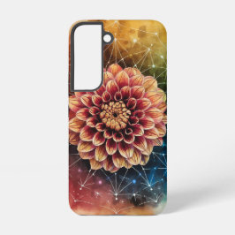 Kosmische Dahlia Geometrie Waterverf Art Samsung Galaxy Hoesje