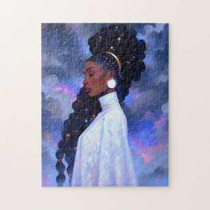 Kosmische Dame Afro-Amerikaanse Fantasy Kunst Legpuzzel
