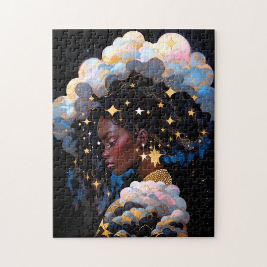 Kosmische Dame Afro-Amerikaanse Fantasy Kunst Legpuzzel (Verticaal)