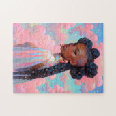 Kosmische Dame Afro-Amerikaanse Fantasy Kunst Legpuzzel (Horizontaal)