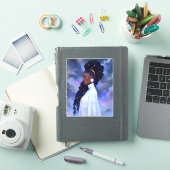 Kosmische Dame Afro-Amerikaanse Fantasy Kunst Sticker (iPad Cover)