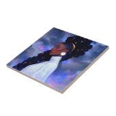 Kosmische Dame Afro-Amerikaanse Fantasy Kunst Tegeltje (Zijkant)