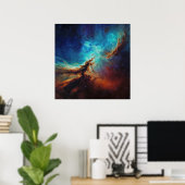 Kosmische Dans - Painterly Style Space Art Poster (Thuiskantoor)