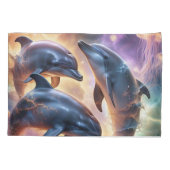 Kosmische dolfijnen en kwallen in de ruimte kussensloop (Achterkant-Links)