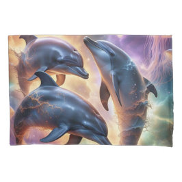 Kosmische dolfijnen en kwallen in de ruimte kussensloop