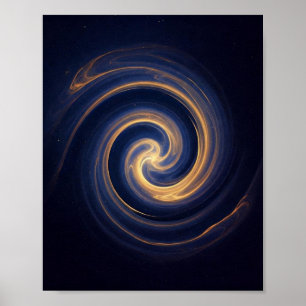 Kosmische Draaikolk van Gouden Licht Poster