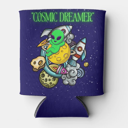 kosmische dromer blikjeskoeler (Voorkant)