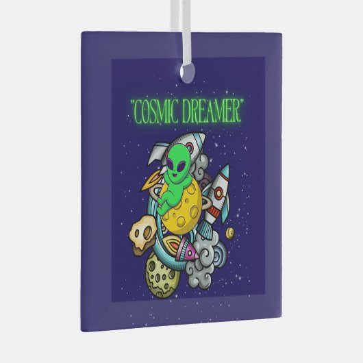 kosmische dromer glas ornament (Voorkant Rechts)