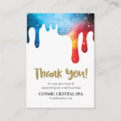 *~* KOSMISCHE DRUPPELS Logo DANK U QR AP8 Review Informatiekaartje (Voorkant)