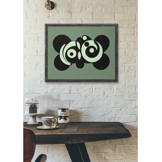 Kosmische echo's: Abstracte cirkelfusie Poster