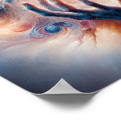 Kosmische energie omarmd door handen poster (Hoek)