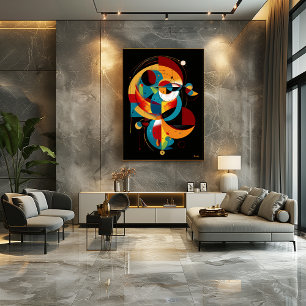 Kosmische evolutie – abstracte geometrie in bewegi poster