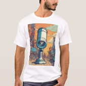 Kosmische Explorer: Vector Comic Art Telescoop T-shirt (Voorkant)