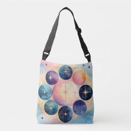 Kosmische fase hemelse kunst - Maan en sterren Crossbody Tas