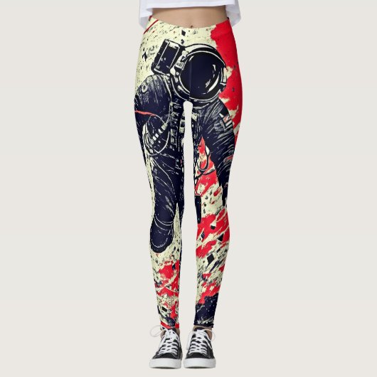 Kosmische Fragmentatie: Astronaut Verloren in de R Leggings (Voorkant)