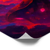 Kosmische Geisha Samurai met Glowing Swords Fantas Poster (Hoek)