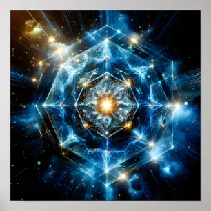 Kosmische Geometrie Mandala Ster Heelal Abstract Poster