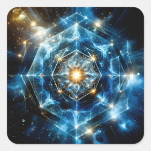Kosmische Geometrie Mandala Ster Heelal Abstract Vierkante Sticker