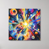Kosmische Geometrische Explosie Abstract Canvas Afdruk (Voorkant)