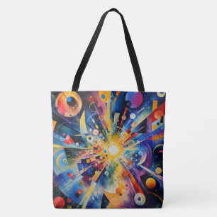 Kosmische Geometrische Explosie Abstract Draagtas
