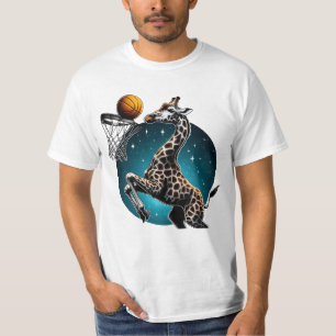 Kosmische Giraffe Slam Dunk - Galactische basketba T-shirt