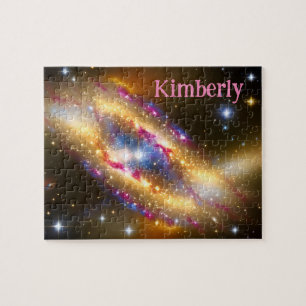 Kosmische Golden Pink en Blue Galactic Space Event Legpuzzel