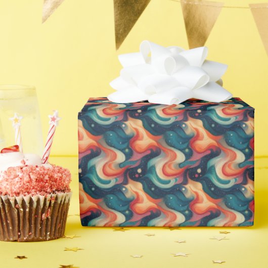 kosmische golven cadeaupapier (Verjaardagsfeest)