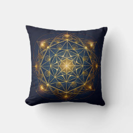 Kosmische Gouden Blauwdruk Kussen