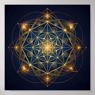 Kosmische Gouden Blauwdruk Poster
