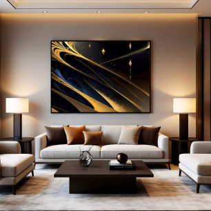 Kosmische Gouden Stroom Canvas Afdruk