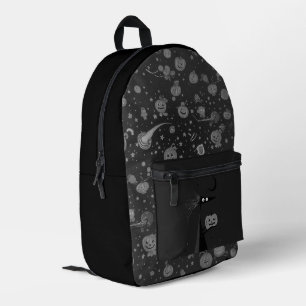 Kosmische Halloween-rugzak met pompoenen en heks Bedrukte Rugzak