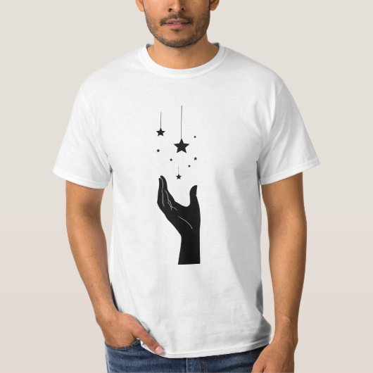 Kosmische hand die sterren vasthoudt t-shirt (Voorkant)
