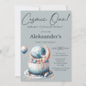 Kosmische! Hemelse 1e Jongen Verjaardag Kaart (Voorkant)
