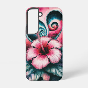 Kosmische Hibiscus Dromen Roze Tropische Bloem Samsung Galaxy Hoesje